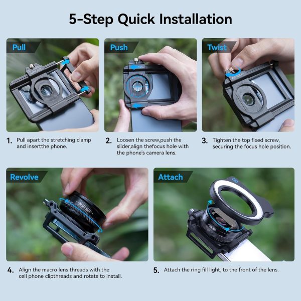 APEXEL 10-20X Macro Lens for iPhone & Android Phones | HD Photography Lens Kit with Universal Clip & 45-Mode Fill Light | Capture Still Life Close-Ups, Insects, Plants, Jewelry, Food & Small Objects - Image 8