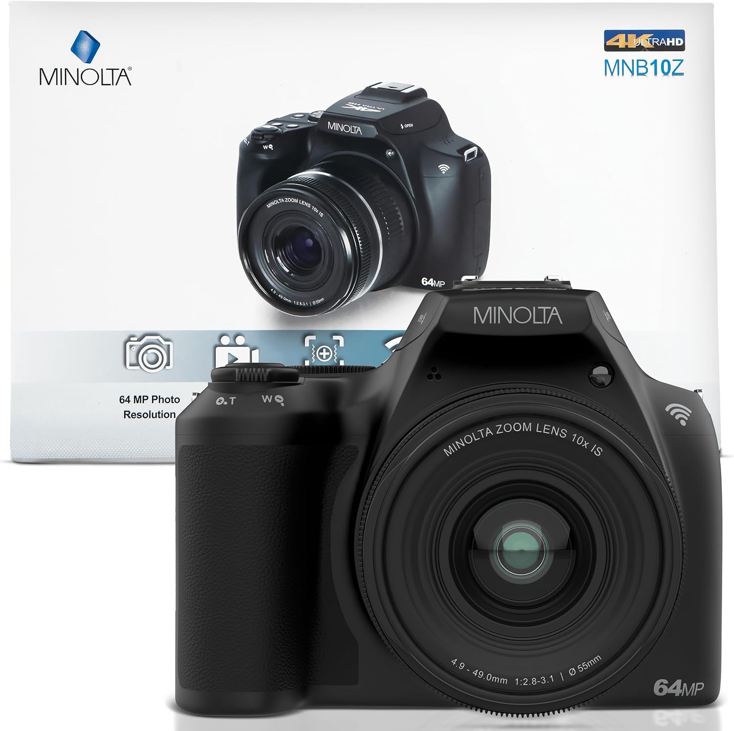 Minolta 64 Mega Pixels Auto Focus Digital Camera with 10x Optical Zoom, 4K Ultra HD Video and Macro Shooting - Image 3