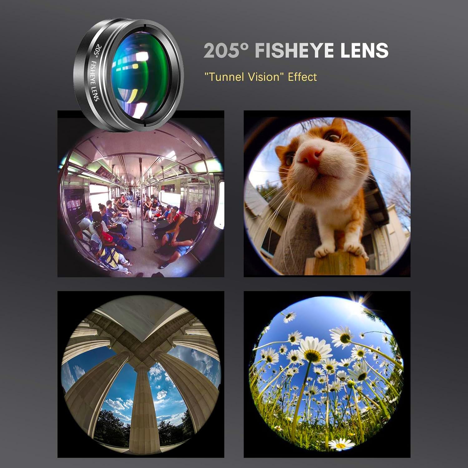 Updated COSULAN Phone Camera Lens Kit 4-in-1, Come with 22X Telephoto Lens, 205° Fisheye Lens, 4K 0.67X Wide Angle Lens, 25X Macro Lens, Clip, and Phone Mini Tripod for iPhone and Android Phone Series - Image 4