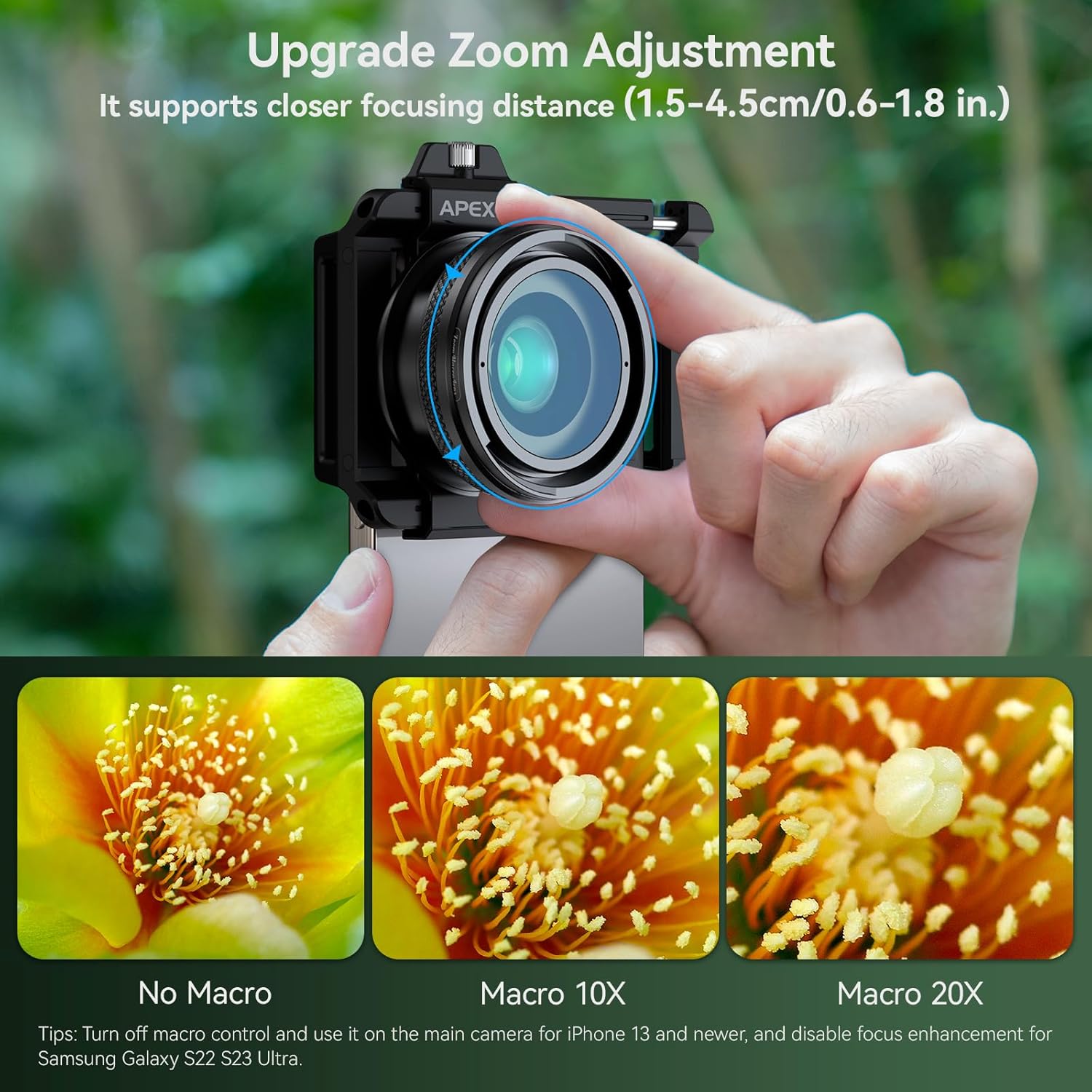 Zoom Macro Lens Kit - 10-20X Universal Phone Lens, HD Macro Photography for iPhone, Android & More - Image 3